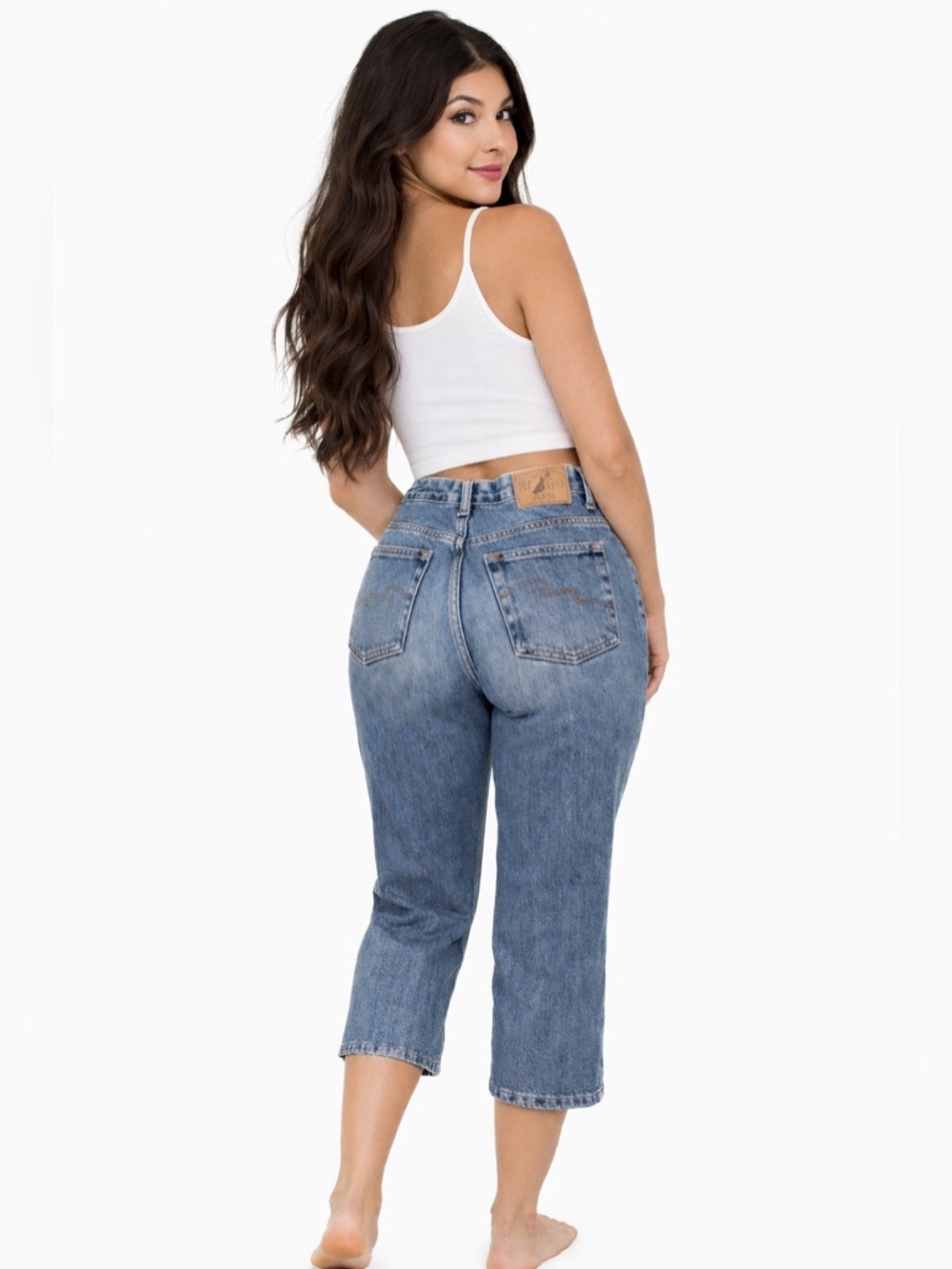 Vintage Bongo Capri Jeans Mid Rise Cropped Denim Y2K 90s Straight Leg Jeans